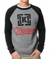 KR3W Original 4 Heather Grey & Black Crew Neck Sweatshirt