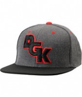 DGK Stagger Charcoal & Black Snapback Hat