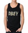 Obey Camo Font Black Tank Top